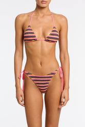 VINCA LONI Stripe Crochet Triangle Bikini Set