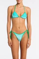 VINCA - PALMM Blue Velvet Triangle Bikini Set