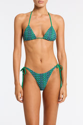 VINCA - SAXE Green Crochet Triangle Bikini Set