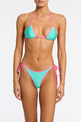 VINCA TURQUOISE Neoprene Triangle Bikini Set
