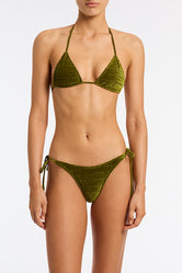 Vinca Varo Triangl Textured Green Velvet Bikini