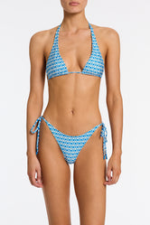 DARA RIYA Blue Geometric Triangle Bikini Set