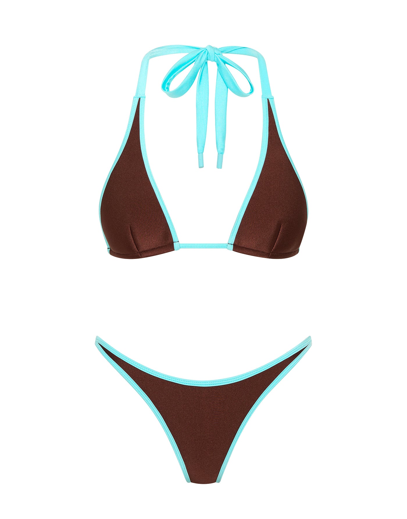 DARA CHOC MINT Neoprene Triangle Bikini Set