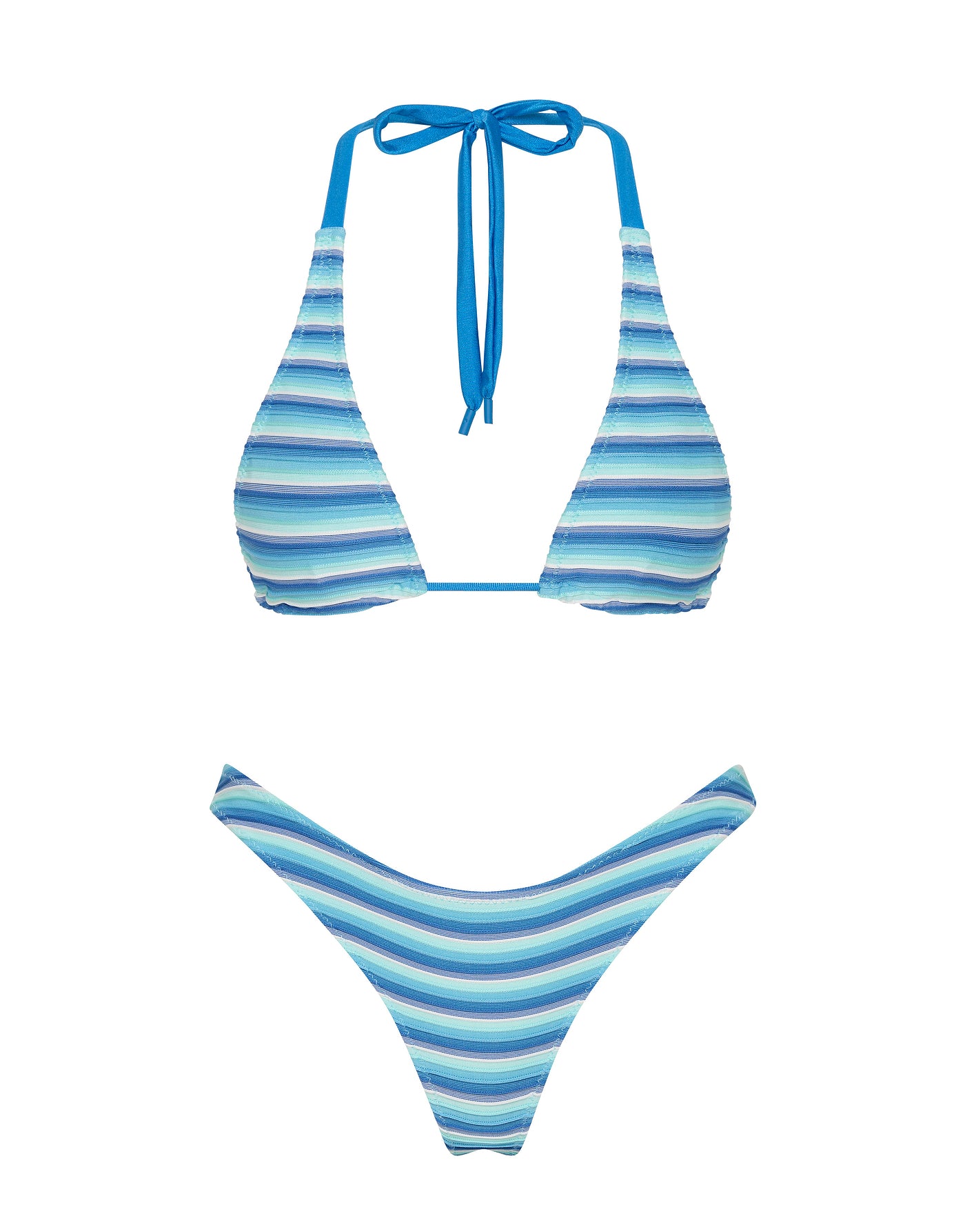 DARA HORIZON BLUE Stripe Triangle Bikini Set