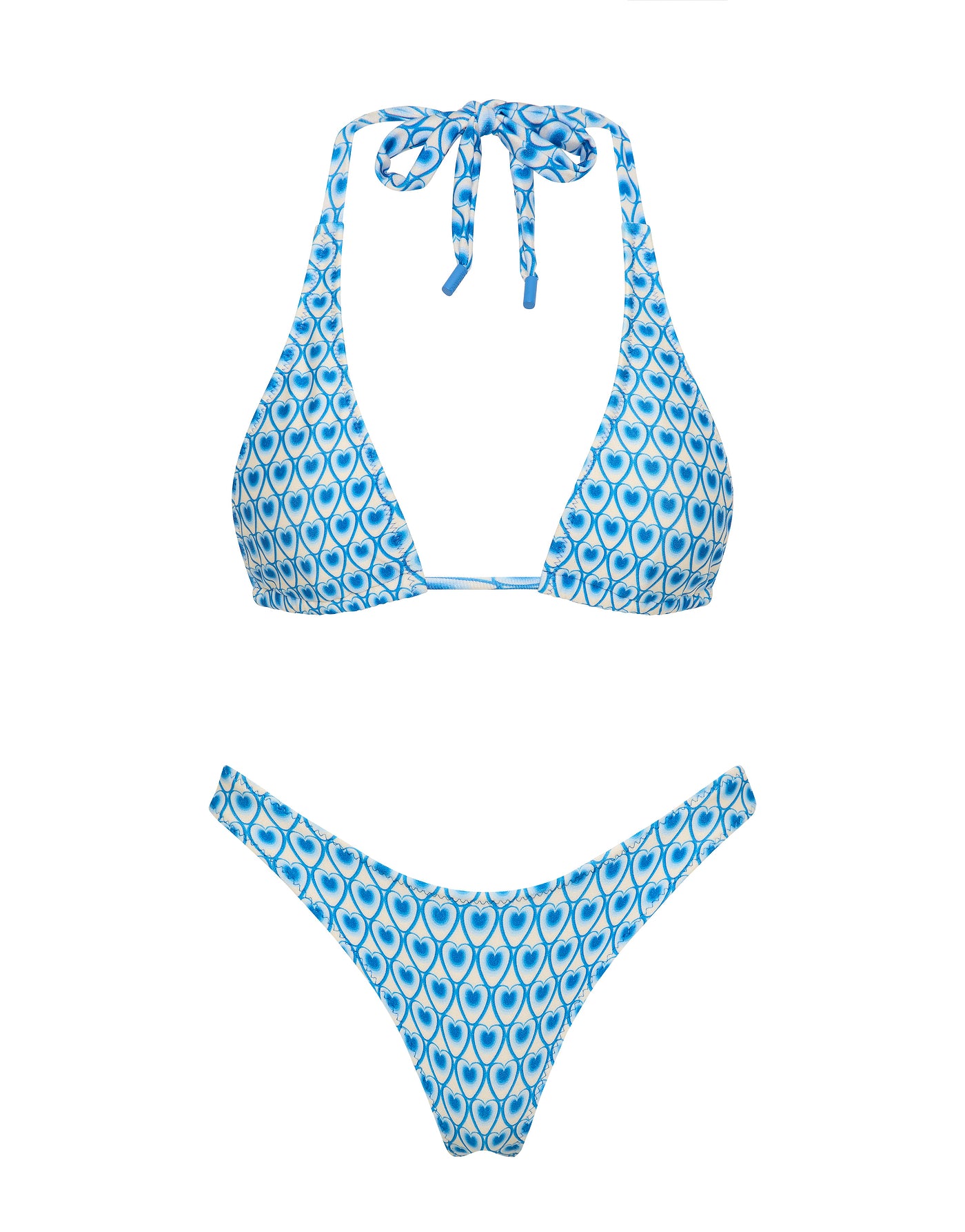 DARA RIYA Blue Geometric Triangle Bikini Set