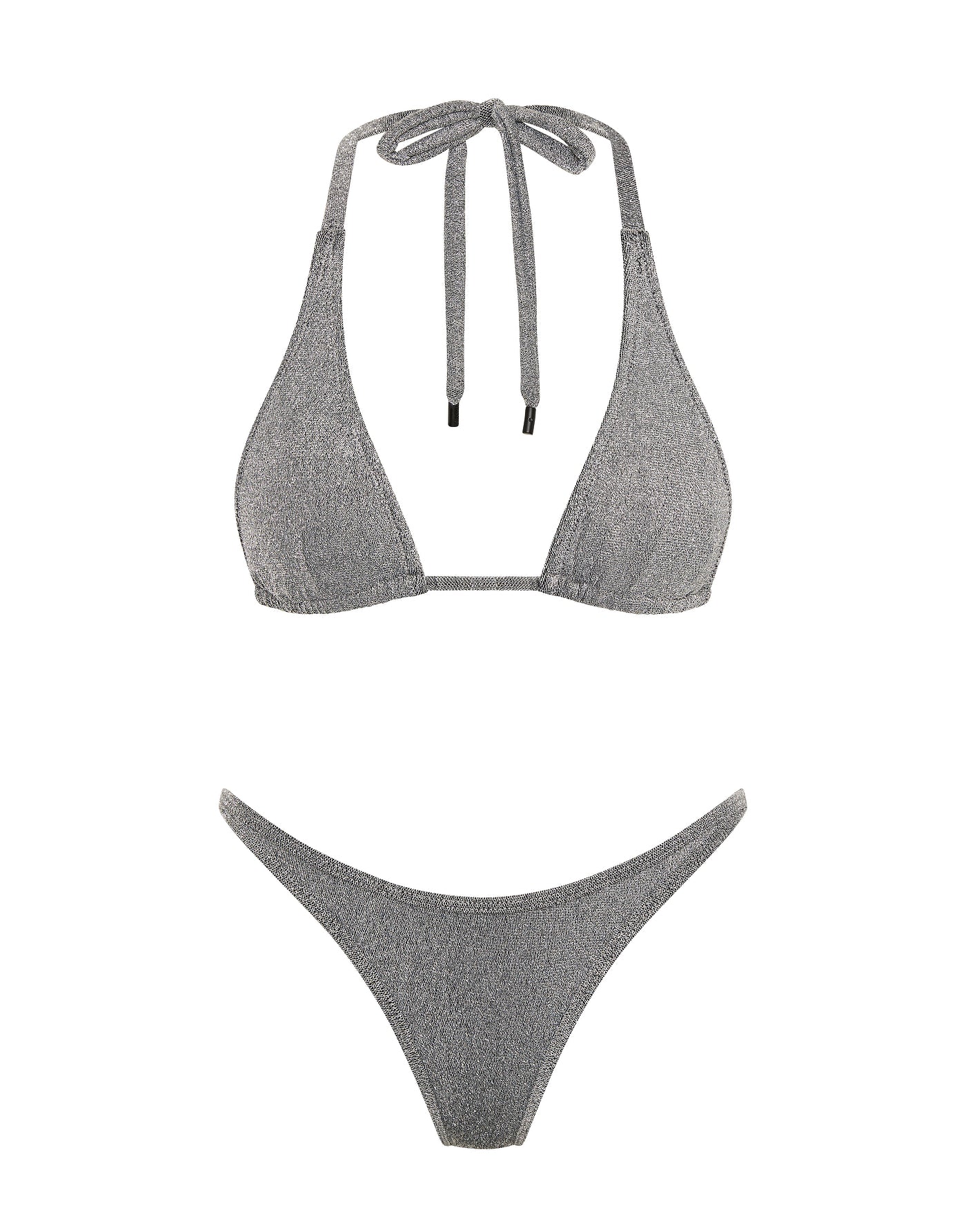 DARA - SILVER SPARKLE Triangle Bikini Set