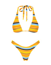 DARA TORE Stripe Triangle Bikini Set