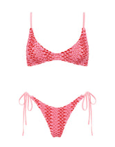 MAIA - ALINA Pink Crochet Scoop Bikini Set