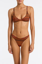 MAIA BRICK STRIPE Scoop Bikini Set