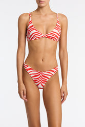 MAIA - CHERRY ZEBRA SPLASH Crop Bikini Set