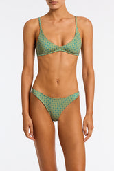 Maia Dise Triangle Blue and Yellow Geometric Print Bikini