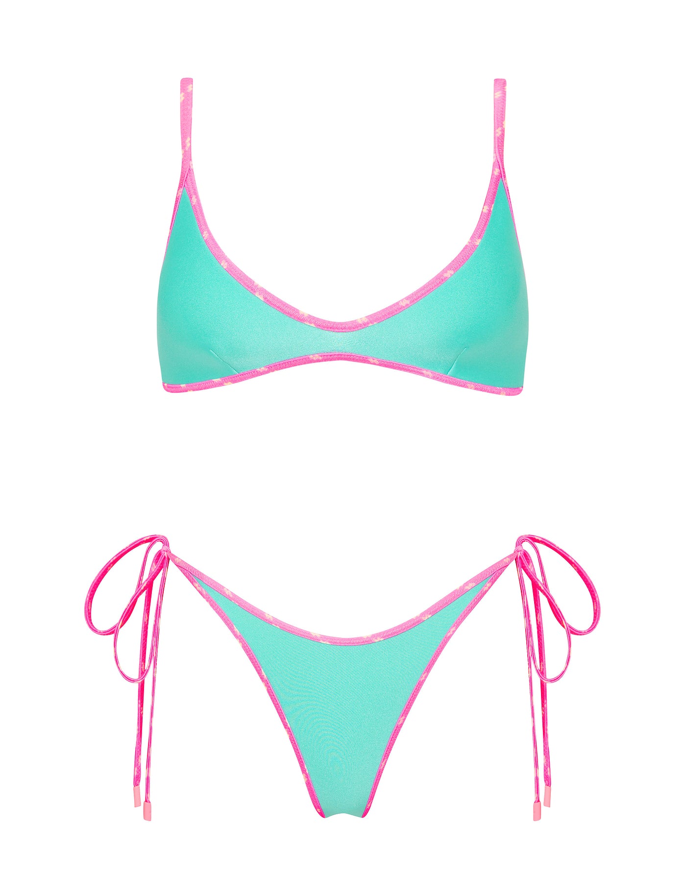 MAIA TURQUOISE Neoprene Scoop Bikini Set