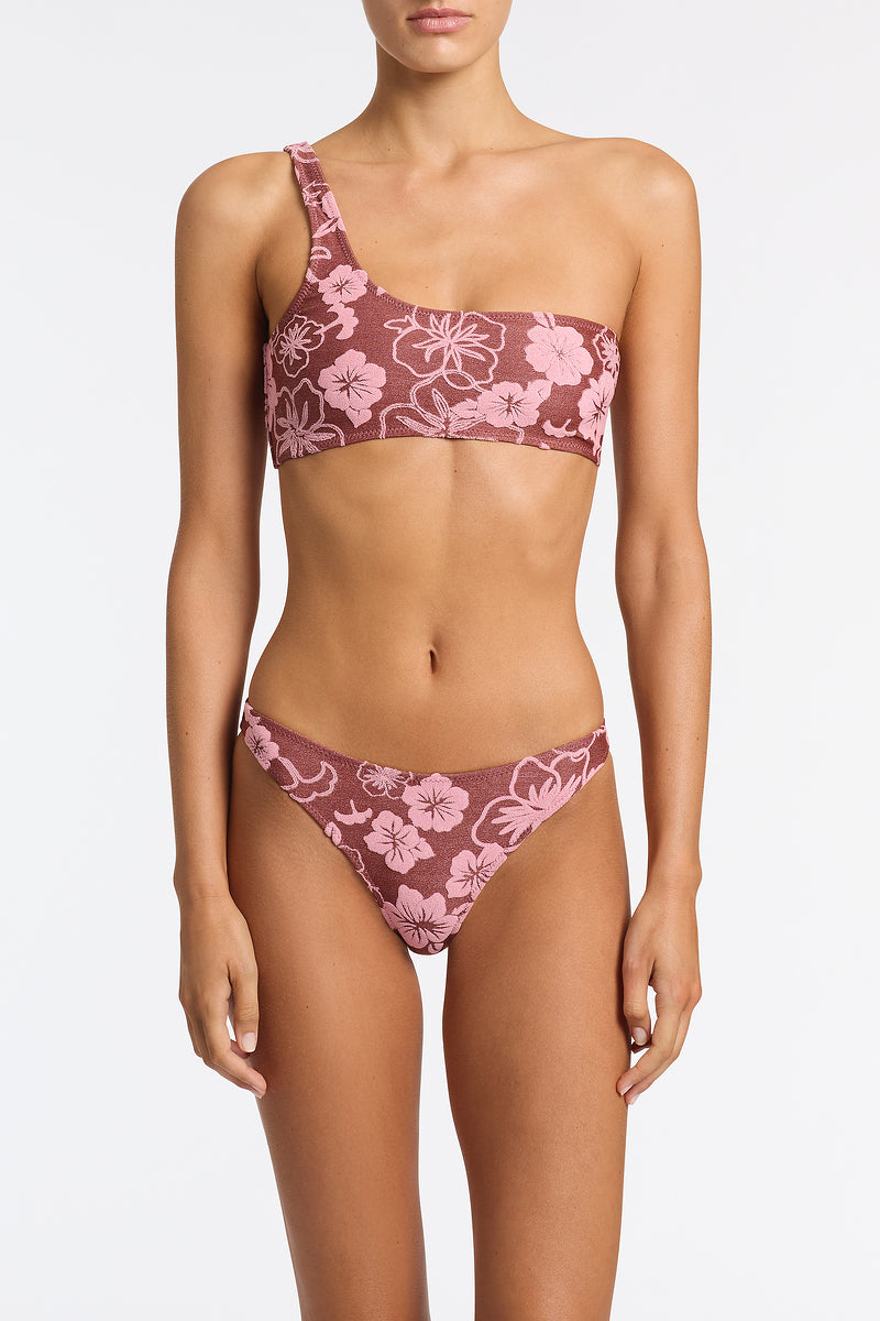 MELROSE - TIRAMISU FLORAL One Shoulder Bikini Set