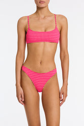 MICA ADAO Pink Textured Crop Bikini Set