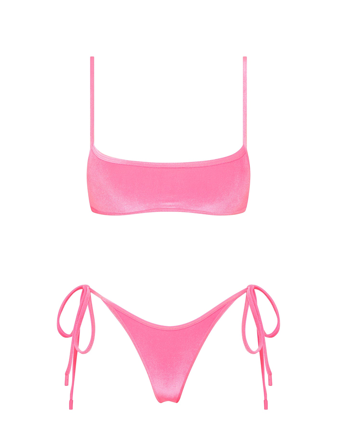 MIMA PINK CANDY VELVET Crop Bikini Set