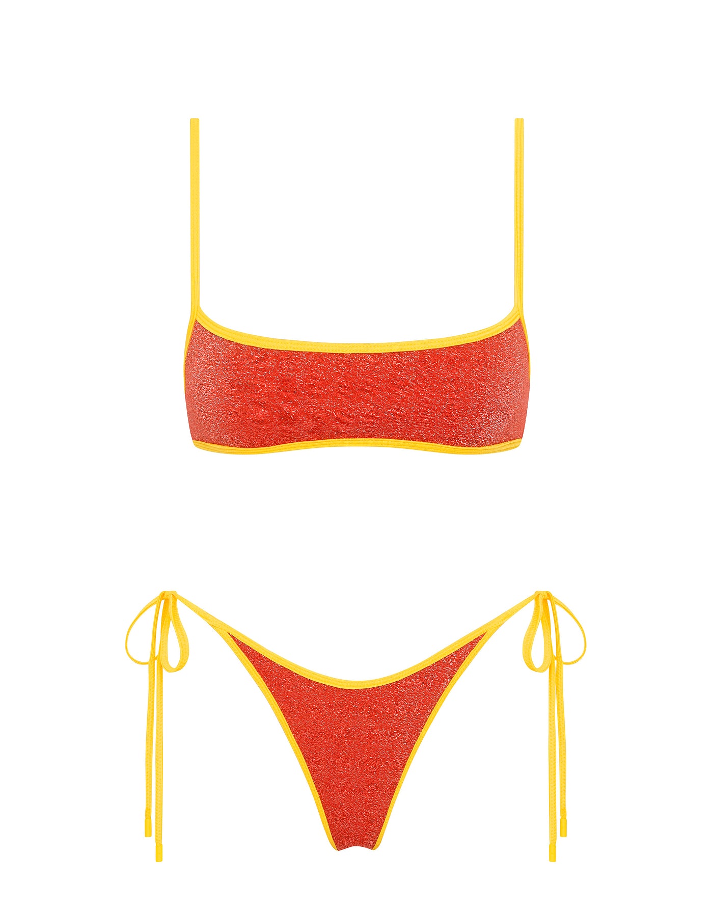 MIMA RUBY RED SPARKLE Crop Bikini Set