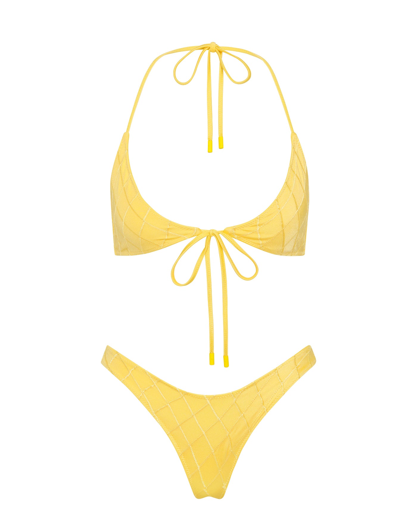 SOFI BUTTER Yellow Halter Bikini Set