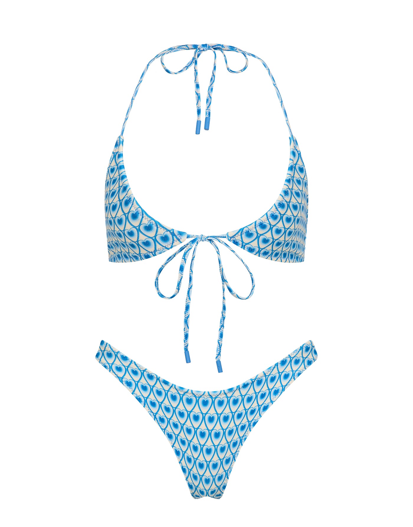 SOFI RIYA Blue Geometric Halter Bikini Set