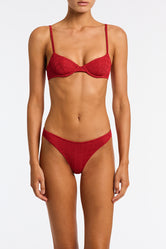 Suni Pasha Triangl Textured Red Bikini