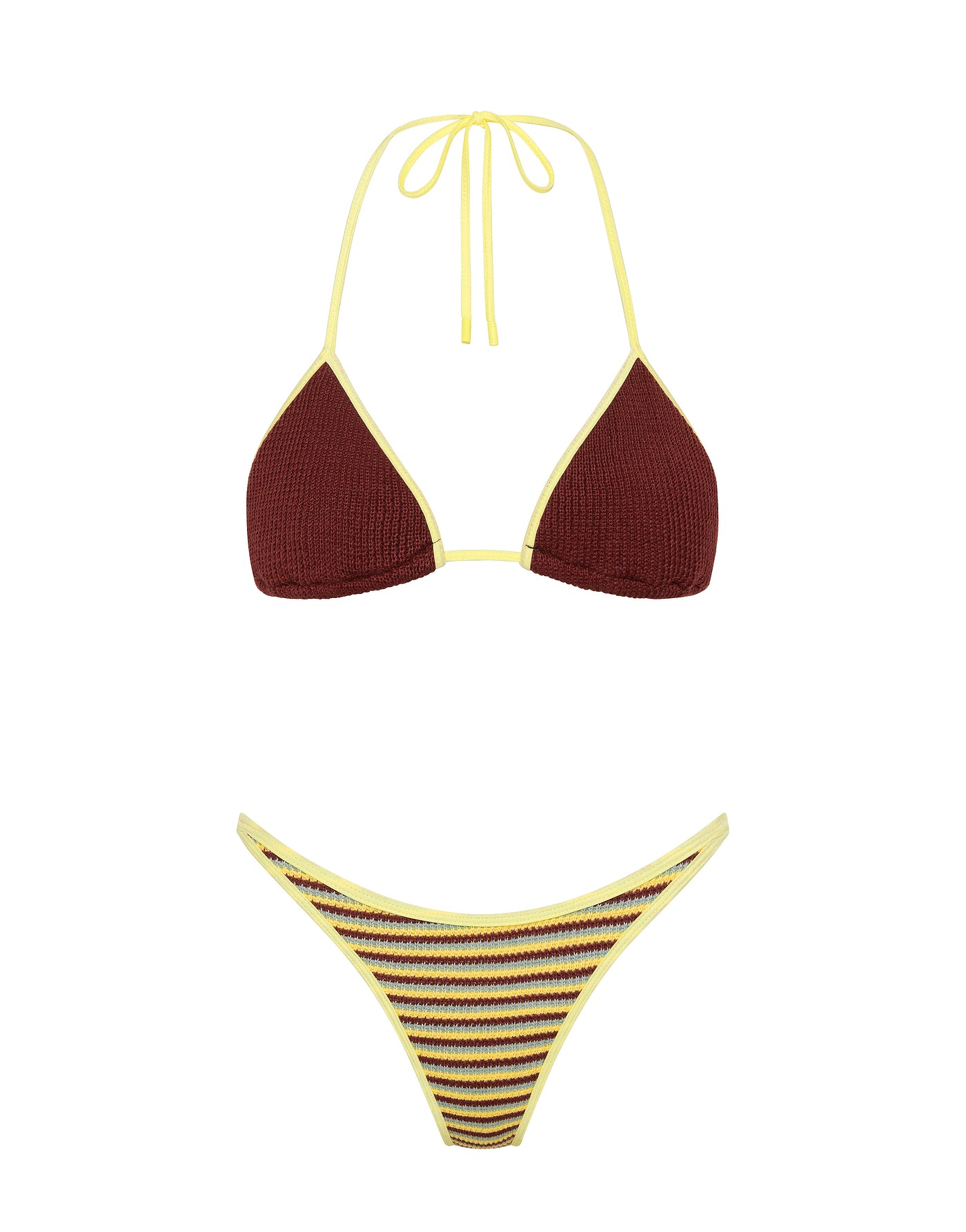 VINCA BUTTER CROCHET STRIPE Triangle Bikini Set