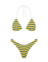 VINCA LEMONADE Crochet Stripe Triangle Bikini Set