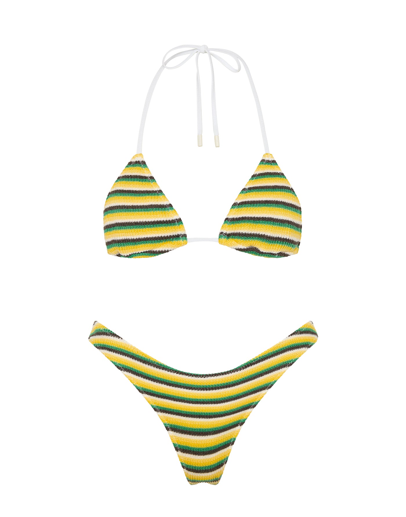 VINCA LEMONADE Crochet Stripe Triangle Bikini Set