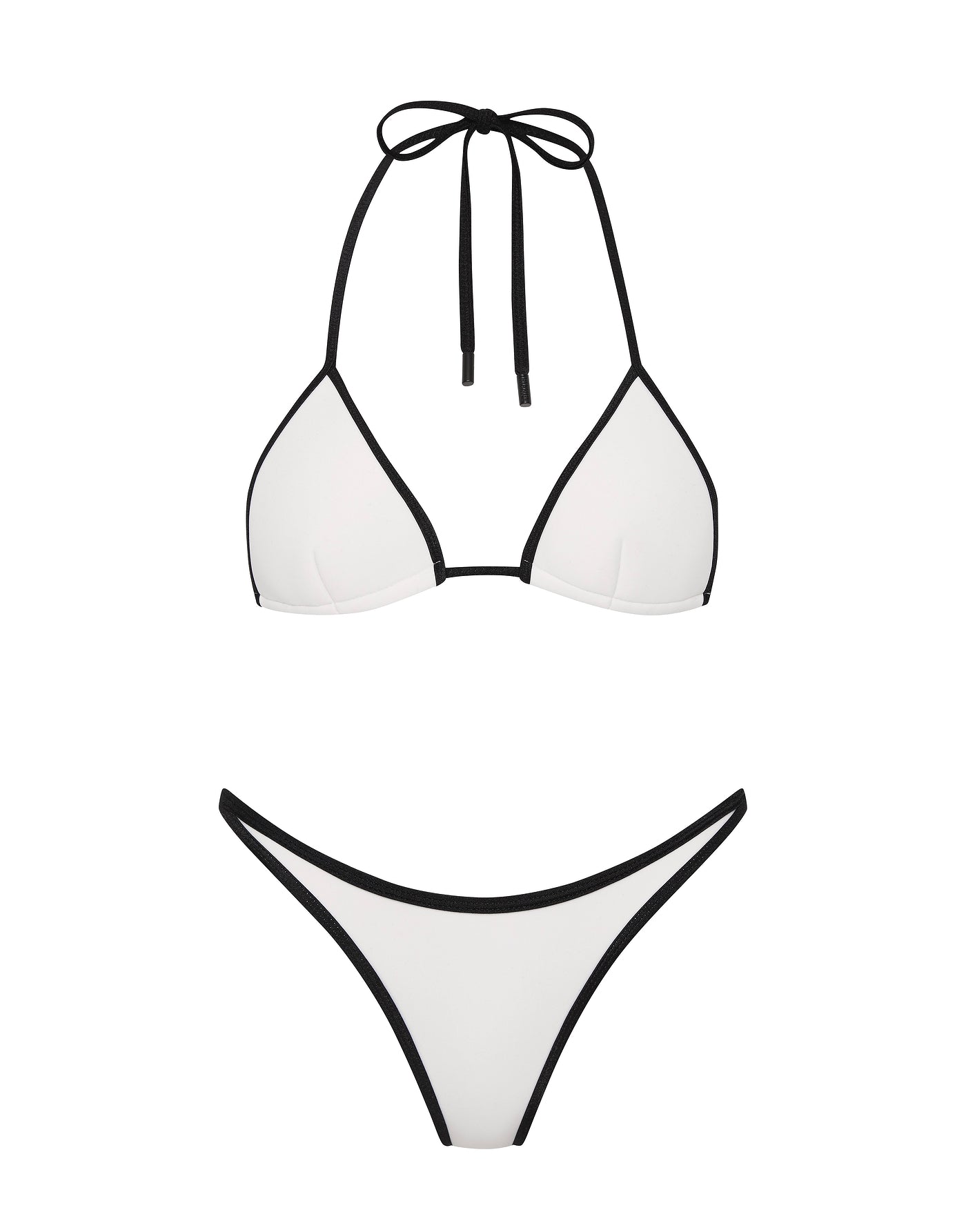 VINCA PANDA WHITE Neoprene Triangle Bikini Set