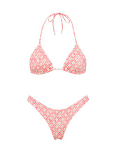 VINCA PORTE Pink Geometric Triangle Bikini Set