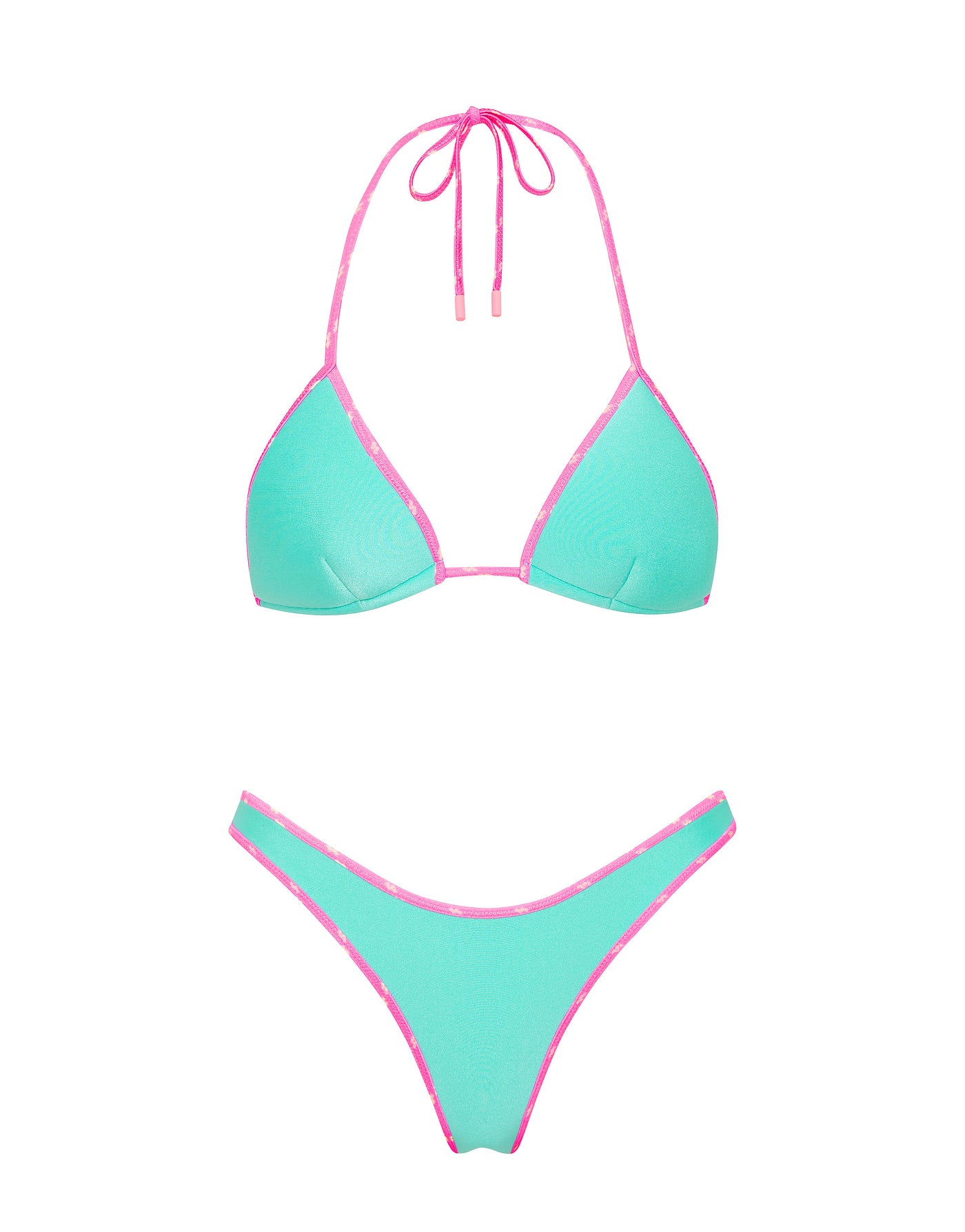 VINCA TURQUOISE Neoprene Triangle Bikini Set