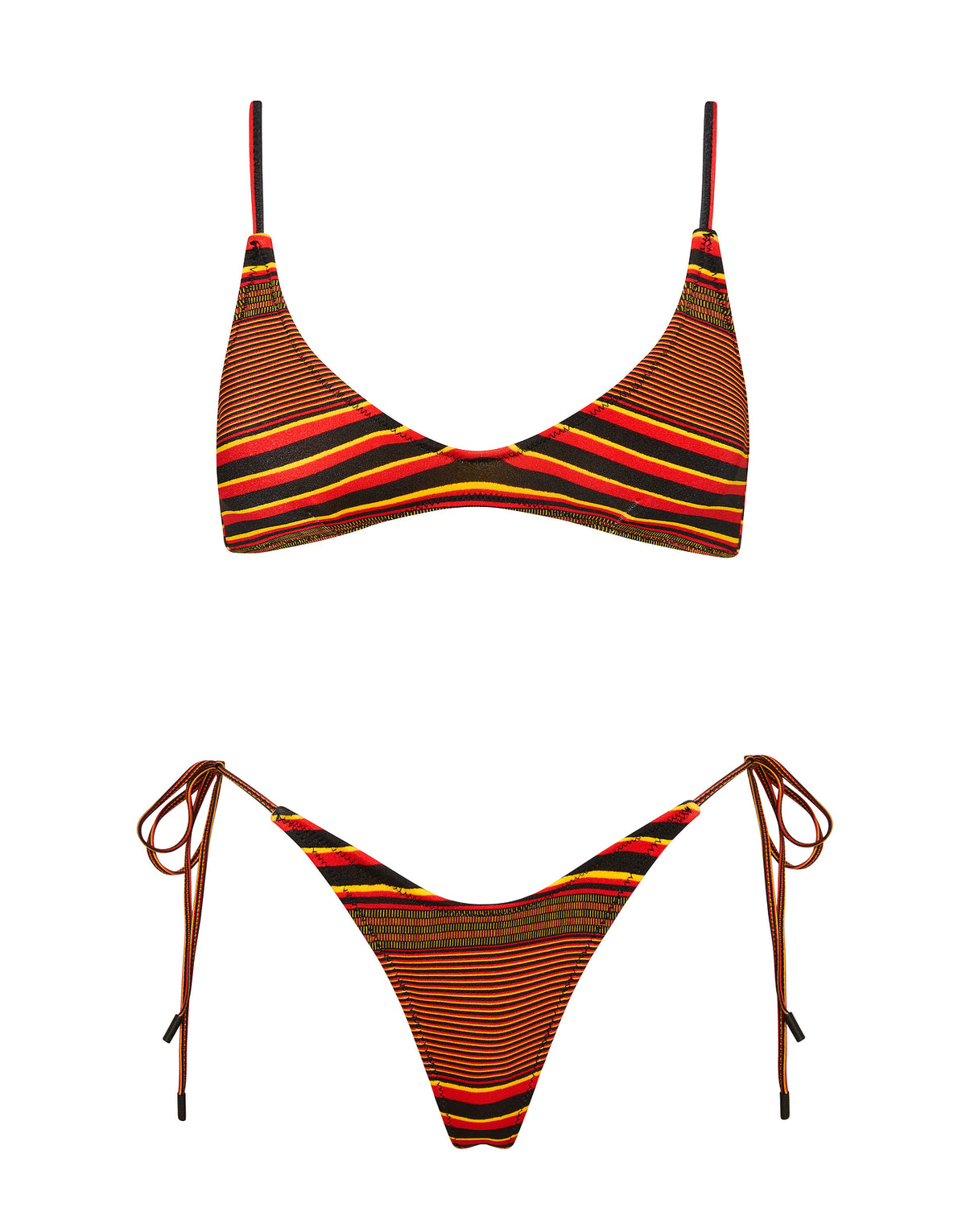 MAIA BRICK STRIPE Scoop Bikini Set