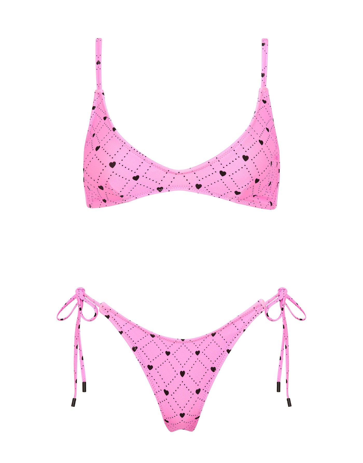 MAIA CASSI Pink Heart Scoop Bikini Set