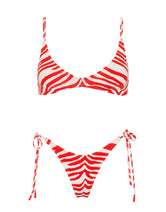 MAIA - CHERRY ZEBRA SPLASH Crop Bikini Set
