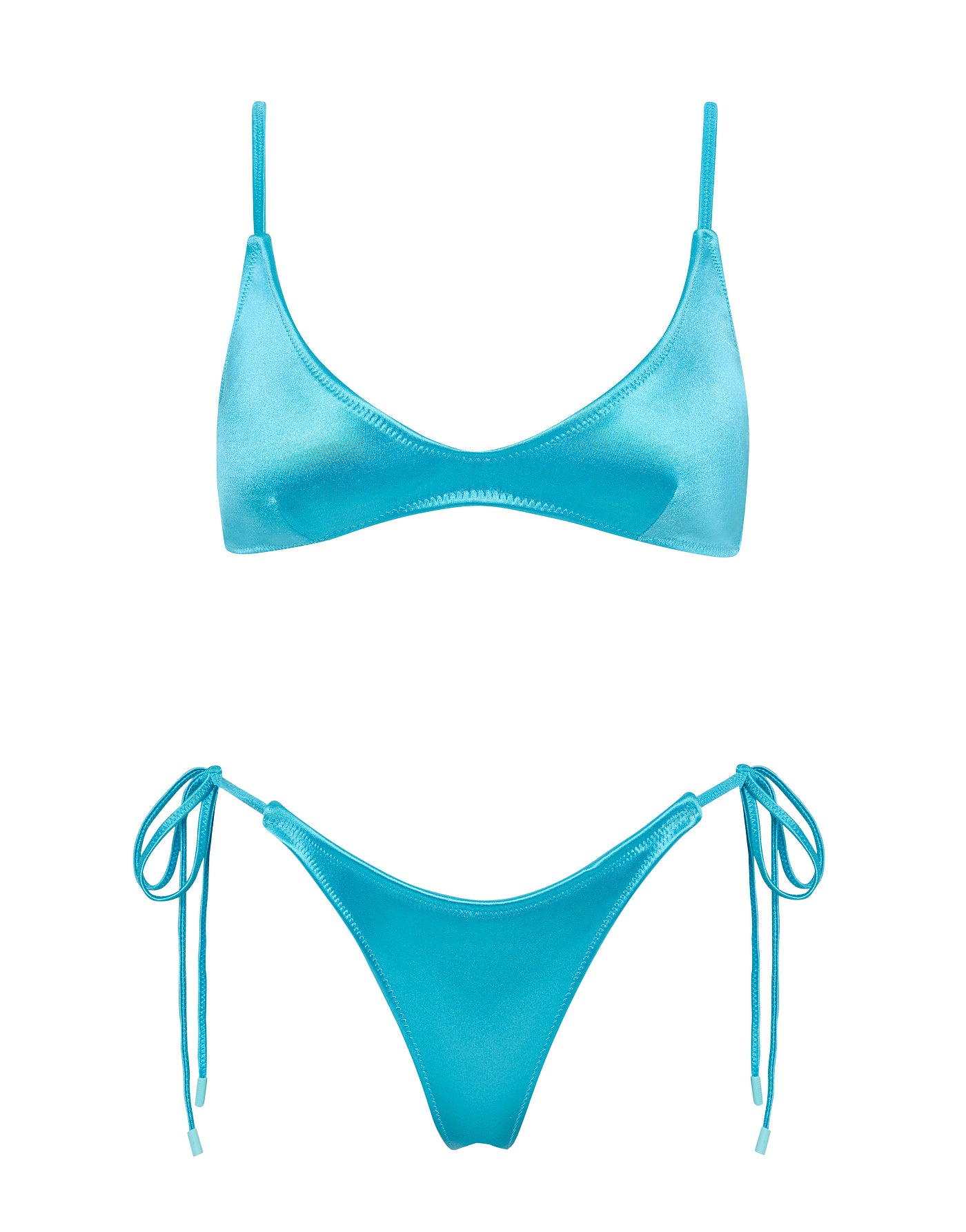 MAIA ICY SHINE Blue Scoop Bikini Set