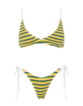 MAIA LEMONADE Crochet Stripe Crop Bikini Set