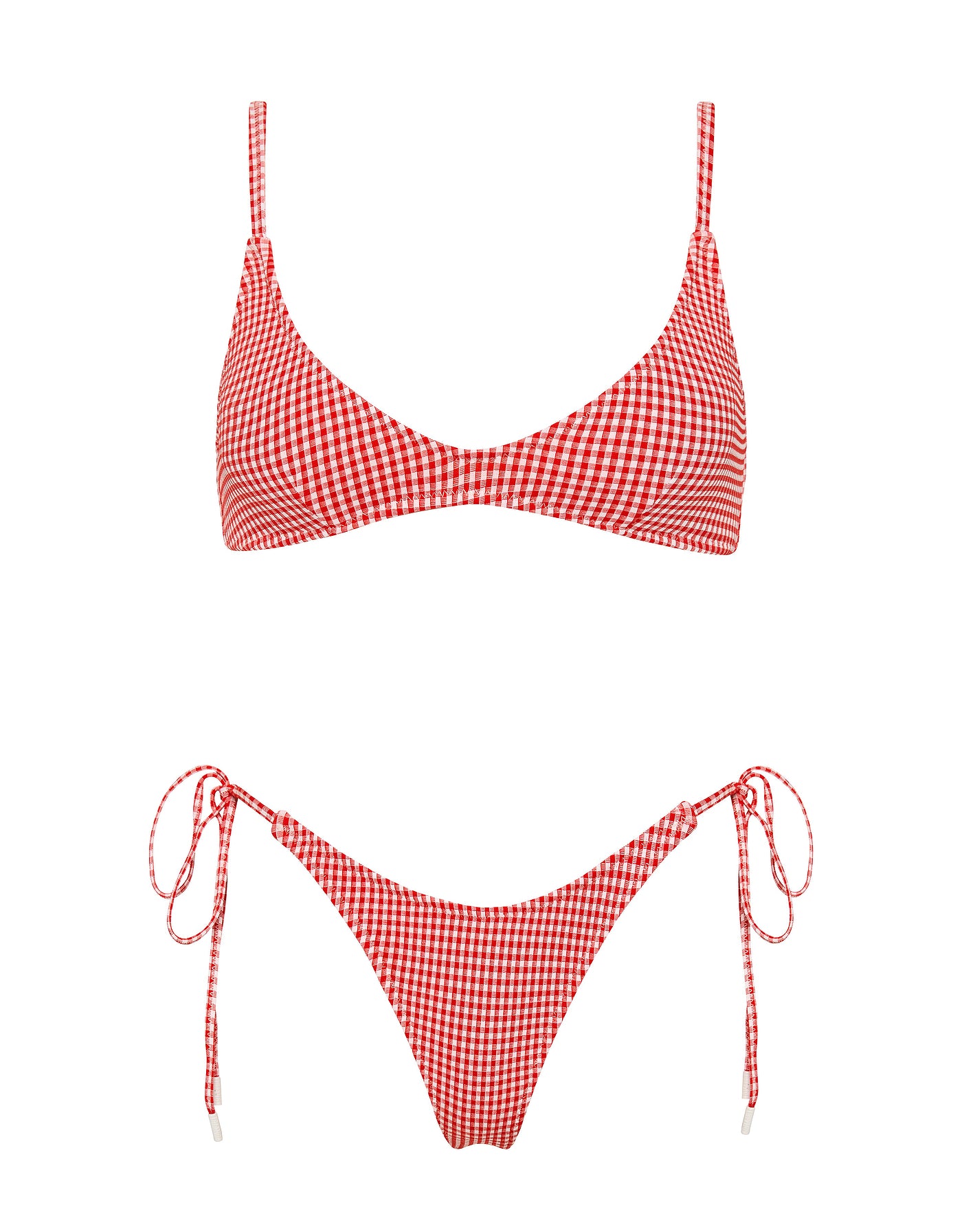 MAIA PRON Red Gingham Scoop Bikini Set