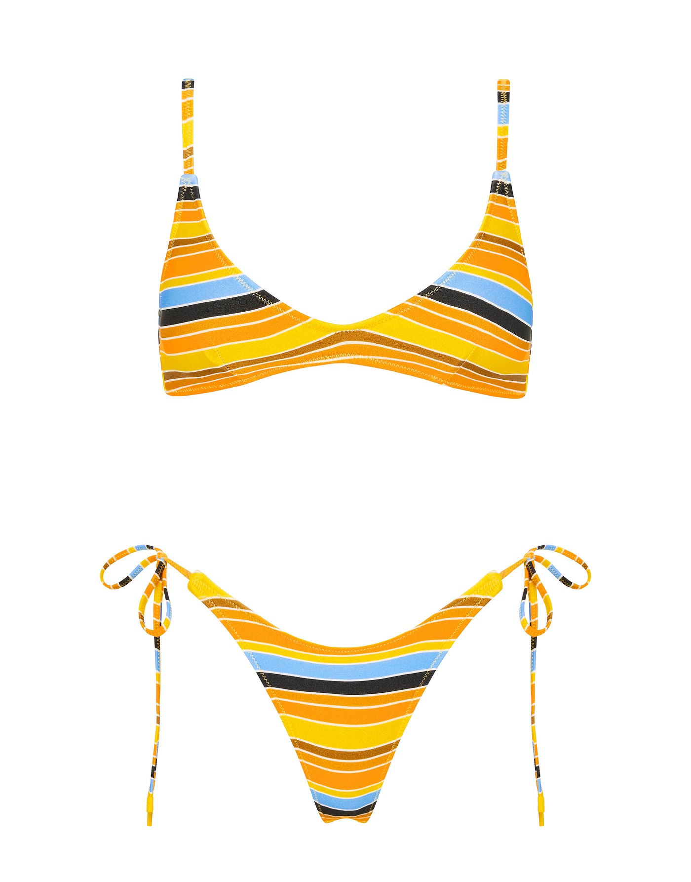 MAIA TORE Stripe Scoop Bikini Set