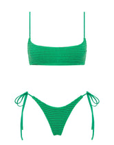 MICA HUBE Green Terry Towelling Crop Bikini Set