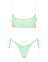 MICA SUN SPRINKLE Blue Polka Dot Crop Bikini Set