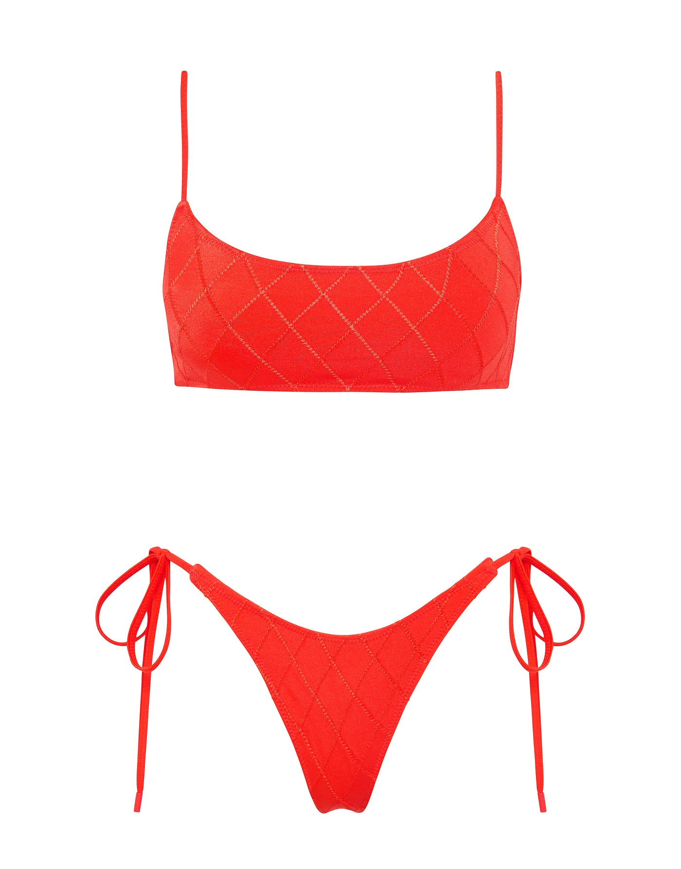 MICA VISS Red Crop Bikini Set