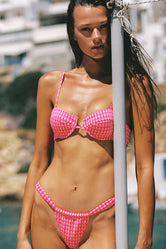 PALMA ADAO Pink Textured Balconette Bikini Set
