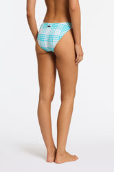 STELL BLUE BLOSS CHECK Scoop Bikini Set