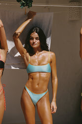 MICA ROQUE Neoprene Crop Bikini Set