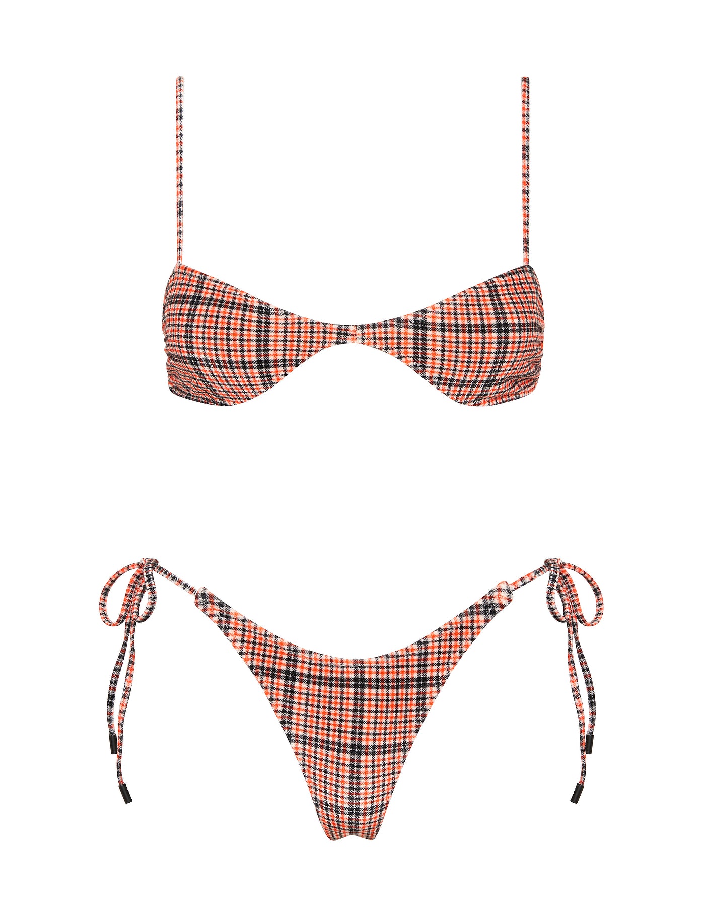 ESTE JAM VELVET CHECK Scoop Bikini Set