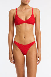 Maia Mato Triangl Red Textured Bikini