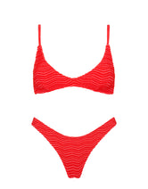 Maia Mato Triangl Red Textured Bikini