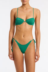 Mala Jaded Sparkle Triangl Bikini Green Lurex