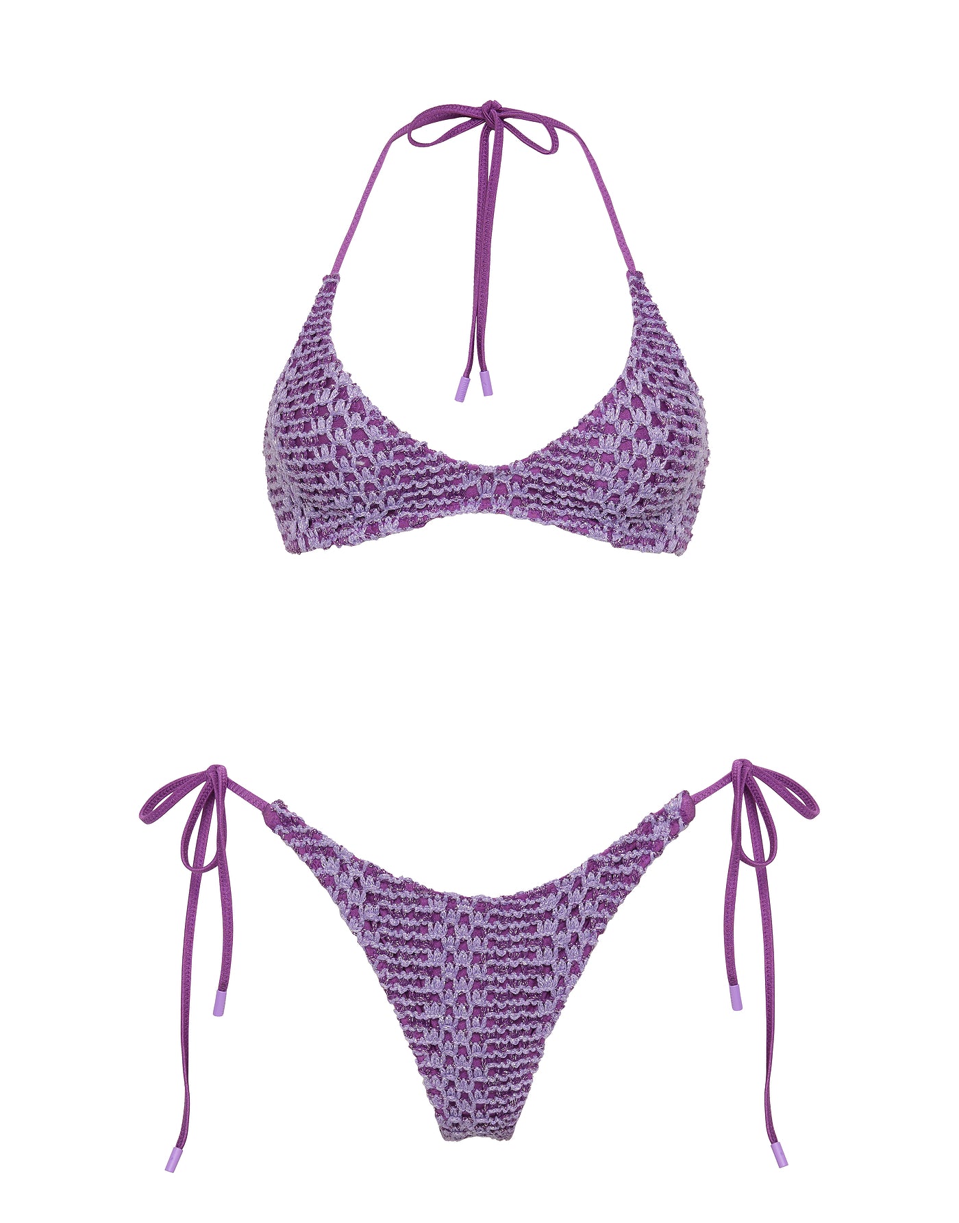 Cora Monty Triangl Purple Sparkle Crochet Bikini