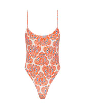 Cova Votto Triangl One Piece in Red and Blue Paisley Printed Velvet