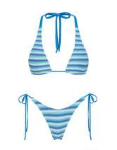 DARA HORIZON BLUE Stripe Triangle Bikini Set