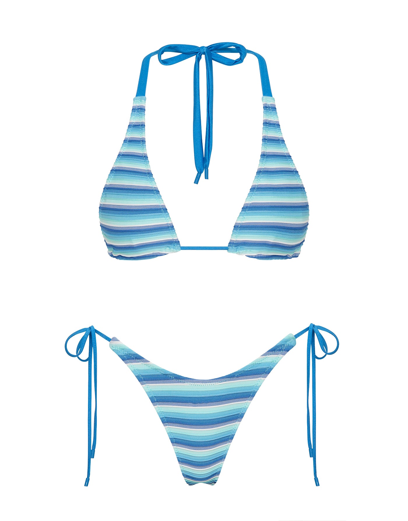 DARA HORIZON BLUE Stripe Triangle Bikini Set